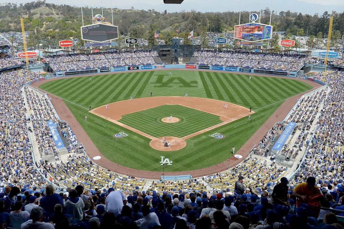 LOS ANGELES, CA - APRIL 04:  General View of the game between the San Francisco Giants and the Los Angeles Dodgers on opening day at Dodger Stadium on April 4, 2014 in Los Angeles, California.  (Photo by Harry How/Getty Images)